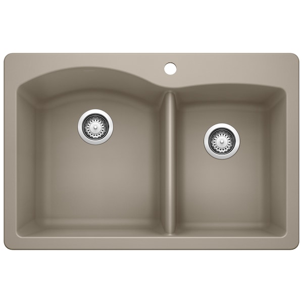 Blanco Diamond 1-3/4 Bowl Dual Deck, Truffle 441283 - main