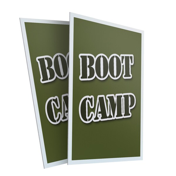 Signmission Boot Camp, Plastic Signs Only 24 Inch x 36 Inch, Corrugated Plastic, 2PK CSB-2436-2PACK-Boot Camp - main