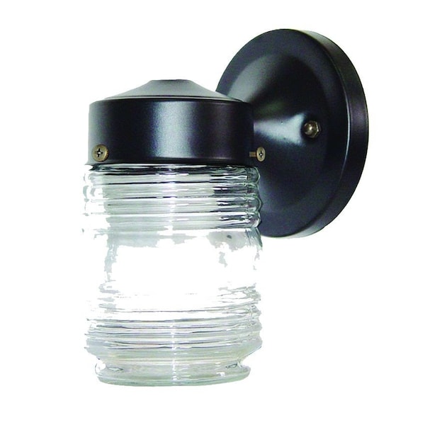 Homeroots Black Standard Jelly Jar One Light Outdoor Wall Light 398452 - main