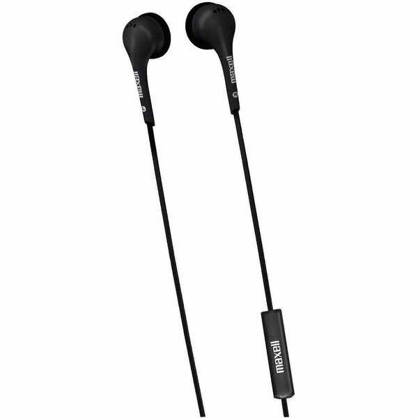 Maxell On-Earbud with MIC - Mini-phone (3.5mm) - Wired - Earbud - In-ear - 6 ft Cable - Black 199930 - main