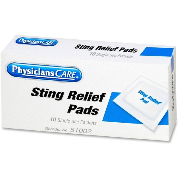 Acme United PhysiciansCare 51002 First Aid Sting Relief Pads, Box of 10 51002 - main