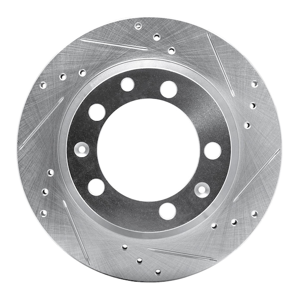 Dynamic Friction Co DFC Brake Rotor - Drilled and Slotted - Silver 631-02006R - main