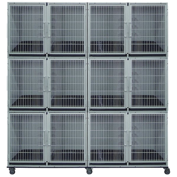 K9 Kennel Store 6 or 12 Unit Modular Powder Coated Cage Bank Kit CBPC6OR12 - main