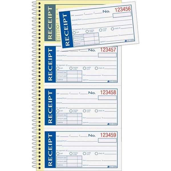 Adams Write in Stick Receipt Book- 2-part- 5.25x11- 200 ST per BK SC1152WS - main
