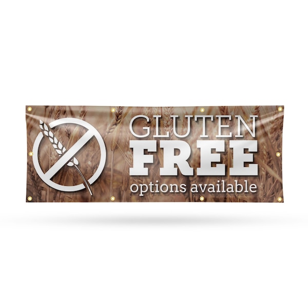 Signmission Gluten Free Options Available, 36 Inch x 96 Inch, Vinyl Banner B-96-30672 - main