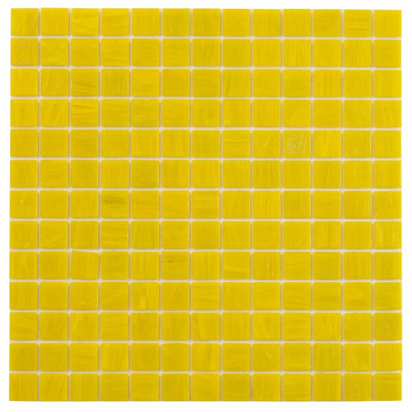 Apollo Tile Celestial 12 in. x 12 in. Glossy Canary Yellow Glass Mosaic Wall and Floor Tile 20 sqft/case, 20PK APLST88YL307A - main