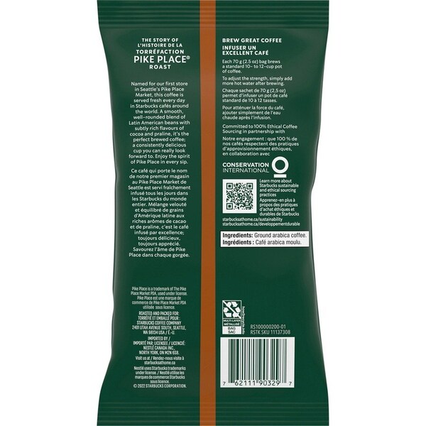 Starbucks Coffee, Pike Place, 2.5 oz., PK18 SBK12411960 - main