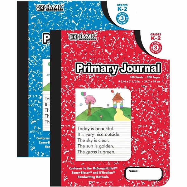 Bazic Products Bazic 5053 100 Ct. Primary Journal Marble Composition Book Case of 48 5053 - main