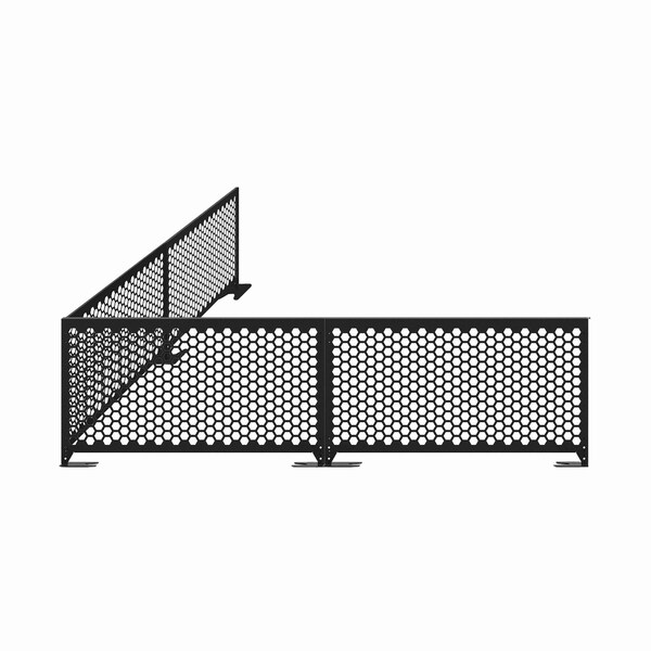 Factory 2U Commercial Patio Black Steel Bar Restaurant Fence Kit, 20ft L, 36in H, Flexible Layout, Powdercoat 805686 - main