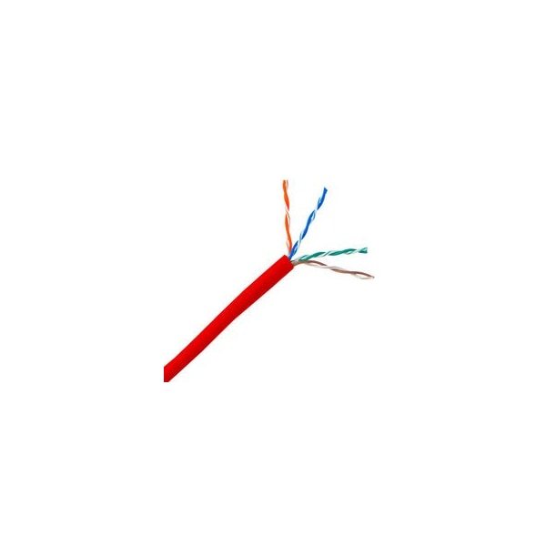 Cable Wholesale Riser Rated Cat5e Red Ethernet Cable, Solid, UTP (Unshielded Twisted Pair), POE Compliant, CMR, 10X6-071TH - main