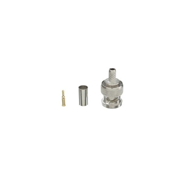Cable Wholesale RG58 Solid Core BNC Male Crimp Connector, 50 Ohm, 3 Piece Set 31X1-05500 - main