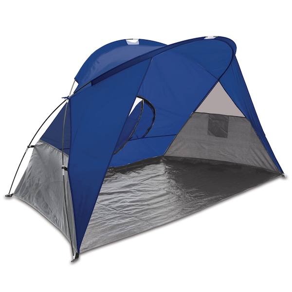 Picnic Time Family Of Brands Cove Portable Beach Tent, Blue with Gray Accents 112-00-139-000-0 - main