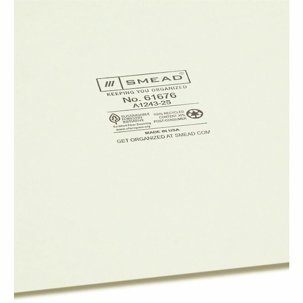 Smead 100 Recycled Filing Guides with Vertical ExtraWide Blank Tab, Gray, 25PK SMD61676 - main