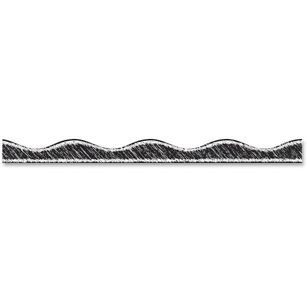 Ashley Productions Magnetic Border, Black Scribble Chalk, 12 Pieces Per Pack, PK6 10212 - main