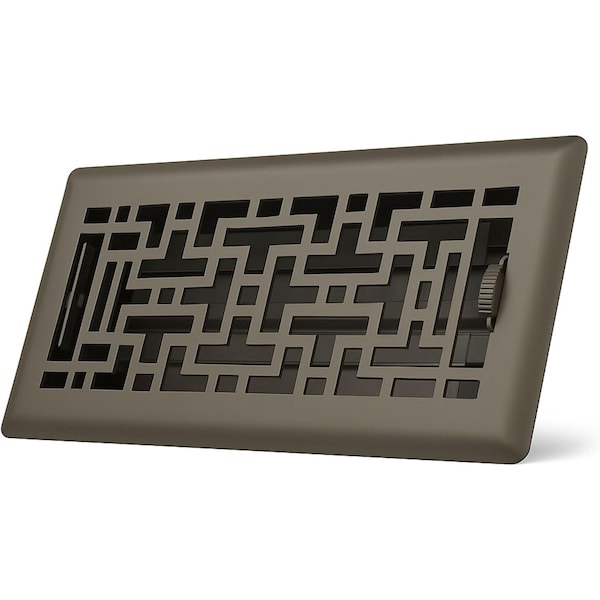 Sierra Grates 4 in. H X 12 in. W Powder Coat Steel, Metallic Bronze Floor Register ORI412-BRZ - main