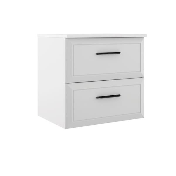 Homeroots 32" White Wood Freestanding Bathroom Vanity With White Sink And Two Drawers 627375 - main