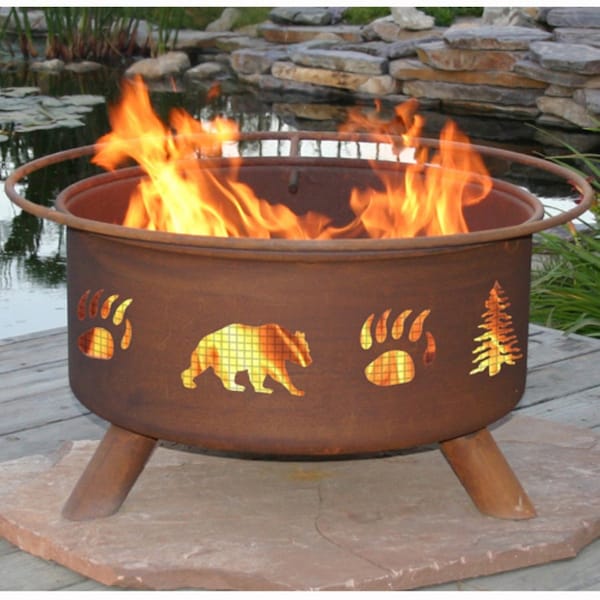 Patina Products F107 Bear & Trees Fire Pit F107 - main