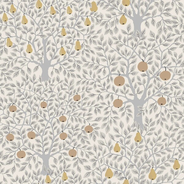 A-Street Prints Pomona Light Grey Fruit Tree Wallpaper 2948-33012 - main