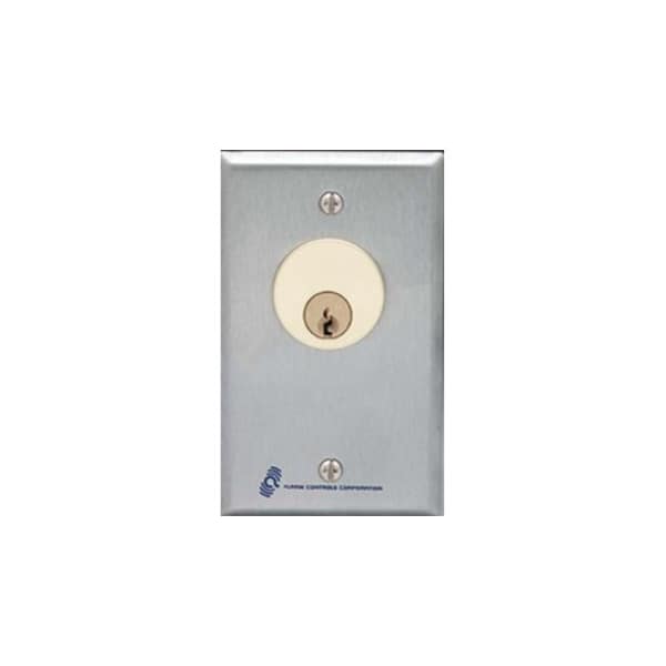 Alarm Controls MCK4 Single Gang SPDT Momentary Keyswitch Satin Stainless Steel MCK4 - main