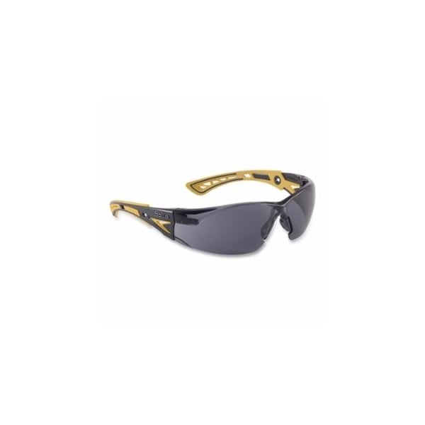 Bolle Safety Rush+ Series Safety Glasses, Smoke Lens, Platinum Anti-Fog, Yellow/Black Frame 286-40244 - main
