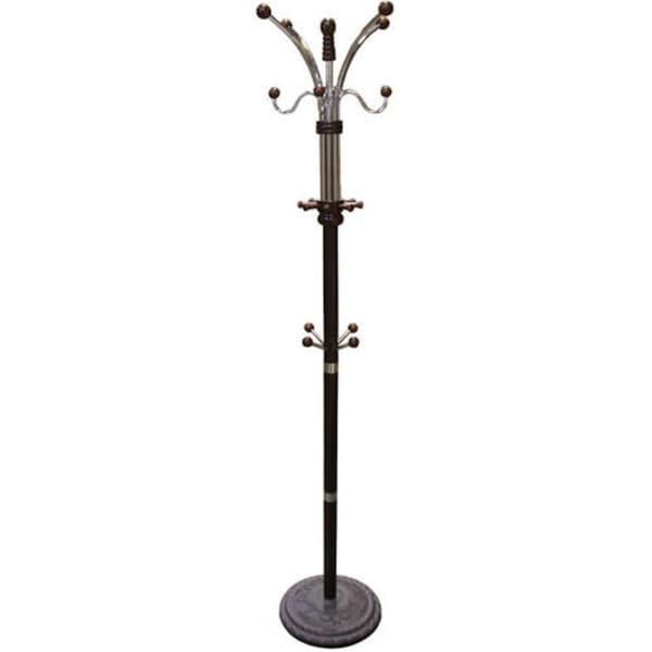 Manmade 73 in. Espresso Metal & Wood Coat Rack MA2629639 - main