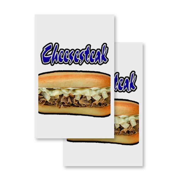 Signmission Cheesesteak, Vinyl Decals Only 24 Inch x 36 Inch, Vinyl Decal, 2PK DSB-2436-2PACK-Cheesesteak - main