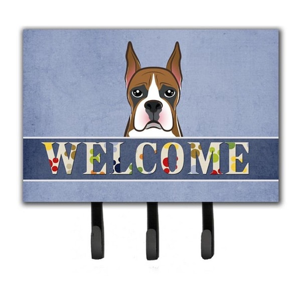 Carolines Treasures Boxer Welcome Leash and Key Holder BB1409TH68 - main