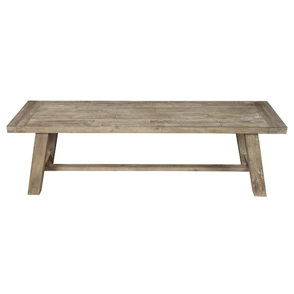 Homeroots 60" Natural Distressed Solid Wood Dining Bench 524061 - main