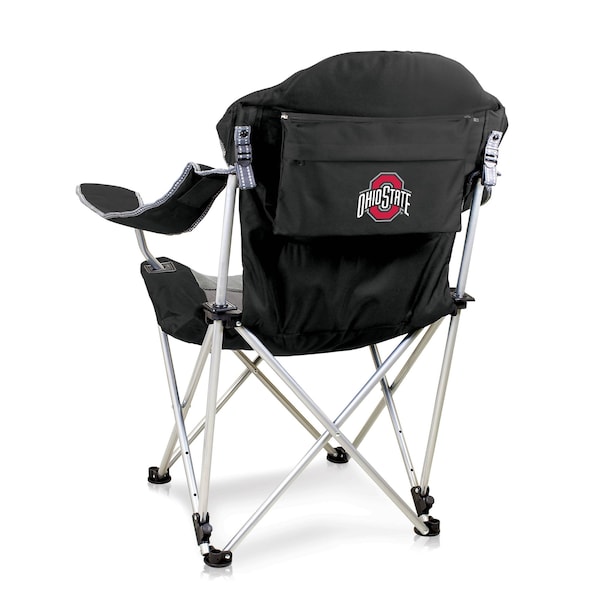 Picnic Time Family Of Brands NCAA Ohio State Buckeyes Reclining Camp Chair - Beach Chair for AdultsBlack with Gray Accents 803-00-175-444-0 - main