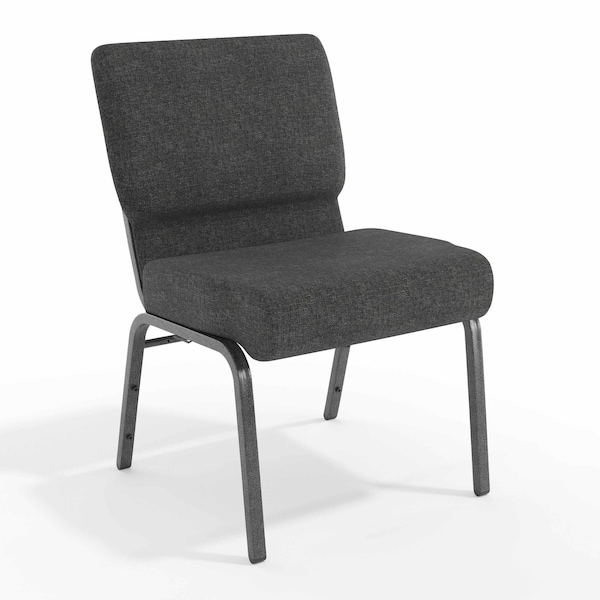 Flash Furniture Hercules Church Chair, Gray Back, 21-1/4 in W 25" L 33" H, Fabric Seat FD-CH0221-4-SV-DKGY-GG - main