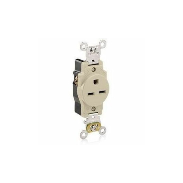 Leviton PlugsandRcptcls, 15A, 250VAC, Ivory, Nylon 5661-I - main