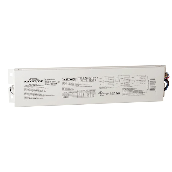 Keystone Electronic Sign Ballast, Series Wiring, 12-32 lamp load, 2-4 lamps, 120-277V Input KTSB-E-1232-24-UV-S-IP - main