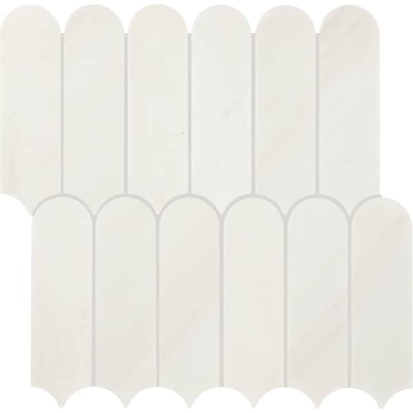 Daltile Eclessia Marble Natural Stone Elongated Fan Mosaic Polished, 9.60 SQFT Per Carton, 10PK M346ELFANMSPL - main