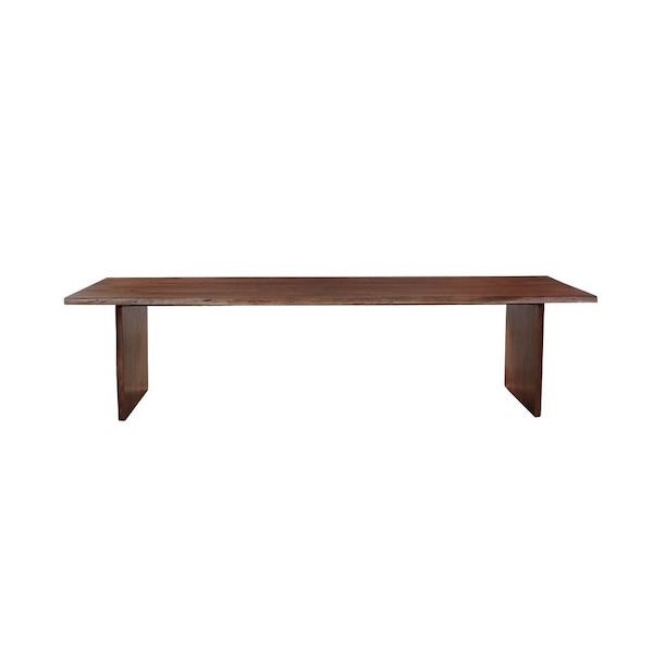 Homeroots 108" Brown Solid Wood Double Pedestal Base Dining Table 635863 - main