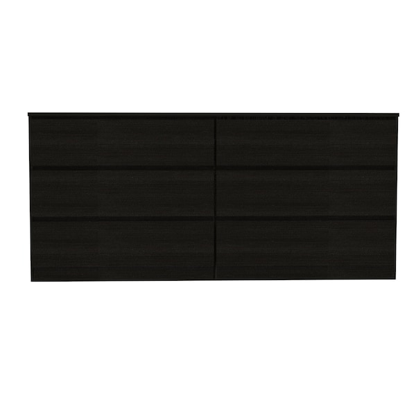 Homeroots 60" Black Wood Six Drawer Dresser 543999 - main