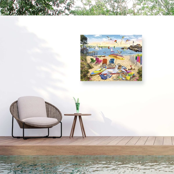 Trademark Fine Art Outdoor Canvas Art GL Studio 'Vacation Land Summer Day' Wall Art for Patios, or Gardens GRL00481-OC2432WR - main