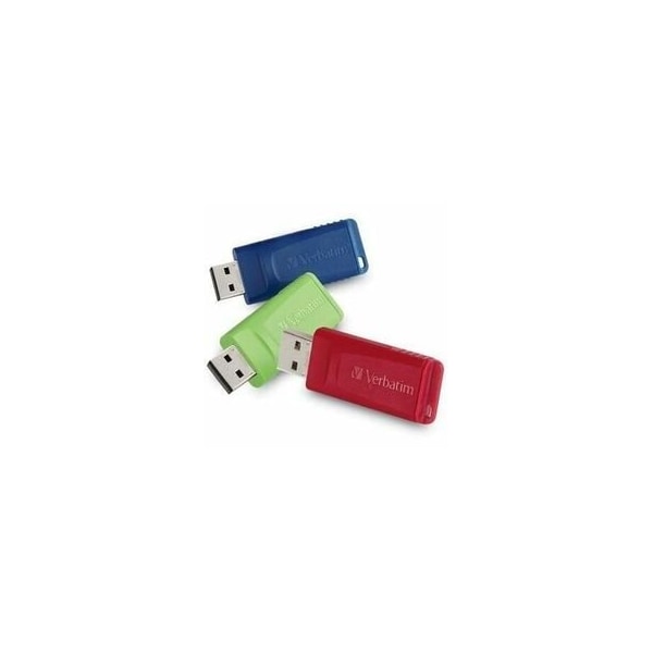 Microban Verbatim 16GB Store 'n' Go USB Flash Drive - 3pk - Red, Green, Blue - 16 GB - USB 2.0 Type A, 3PK 99122 - main