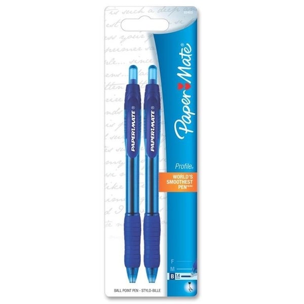 Sharpie Paper Mate Profile Blue Retractable Ball Point Pen 2 pk 89469 - main