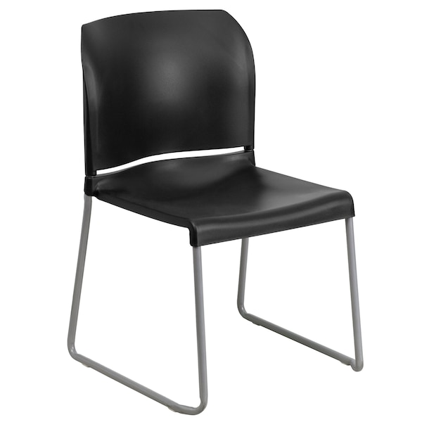 Flash Furniture Black Plastic Sled Stack Chair, PK5 5-RUT-238A-BK-GG - main