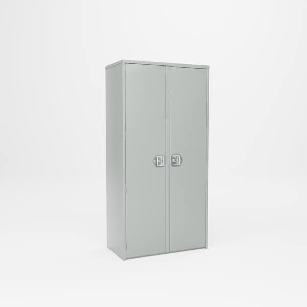 Pucel Two Door Center Partition Cabinet, 36 in W x 72 in H x 19 in D, 8 Shelf, Light Blue HDSC-3672-19-8-CP - main