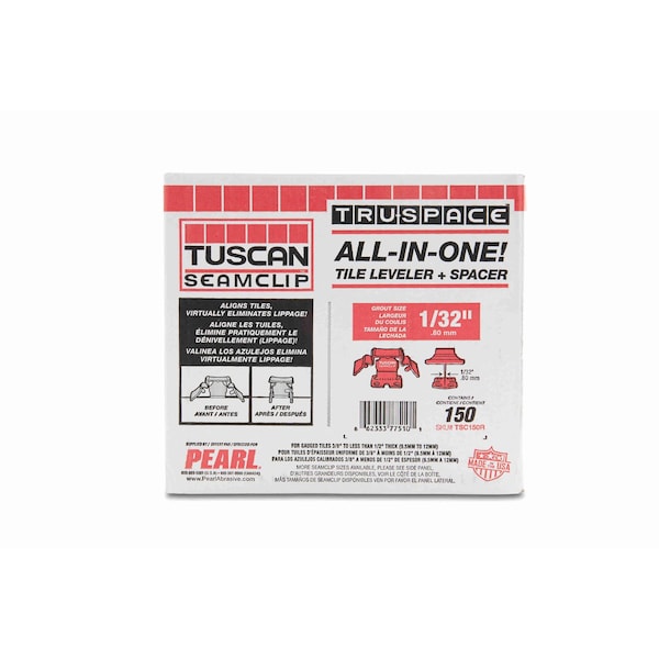 Pearl Tuscan Seamclip Truspace Red 3/8 in. to 1/2 in. Tiles, Box of 150 TSC150R - main