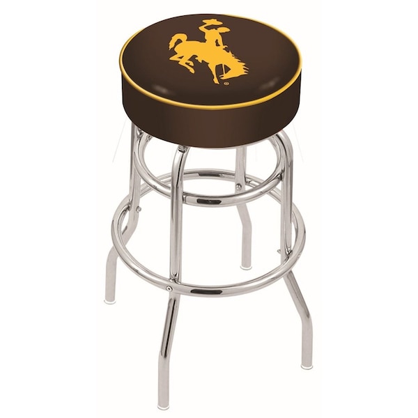 Holland Bar Stool Co 30" 4" Wyoming Cushion Seat, Double-Ring Chrome Swivel Bar Stool L7C130Wymng - main