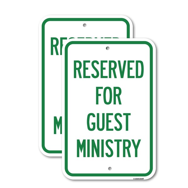 Signmission Reserved for Guest Ministry, 18'' X 24'' 2 Signs, Heavy Gauge Aluminum, 2PK A-1824-2PACK-23197 - main