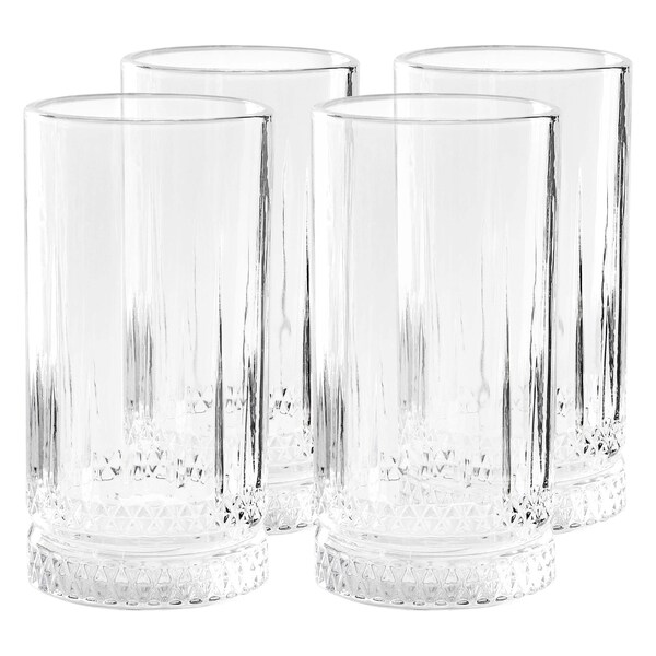 Gibson Home 4 Piece 16 Ounce Iceberg Embossed Glass Tumbler Set 142174.04 - main