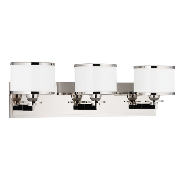 Hudson Valley Lighting Basking Ridge 3 Light Bath And Vanity 22.75 In. Polished Nickel 6103-PN - main