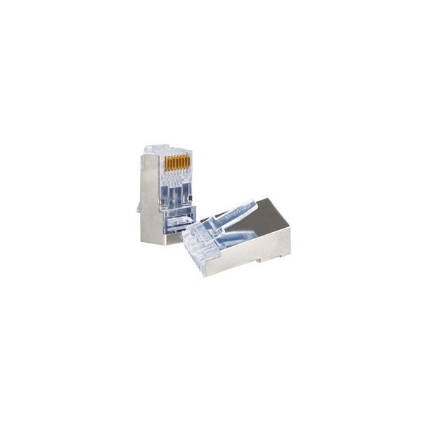 Cable Wholesale Simply45 Shielded Cat5e RJ45 Crimp Connectors, internal ground, Solid 24AWG/Stranded S45-1050 - main