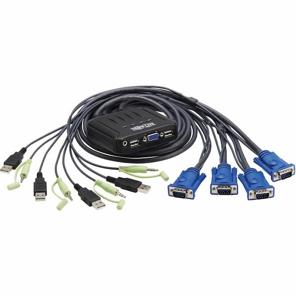 Tripp Lite series 4-Port VGA KVM Switch with Built-In VGA, USB and 3.5 mm Audio Cables B032-VUA4 - main