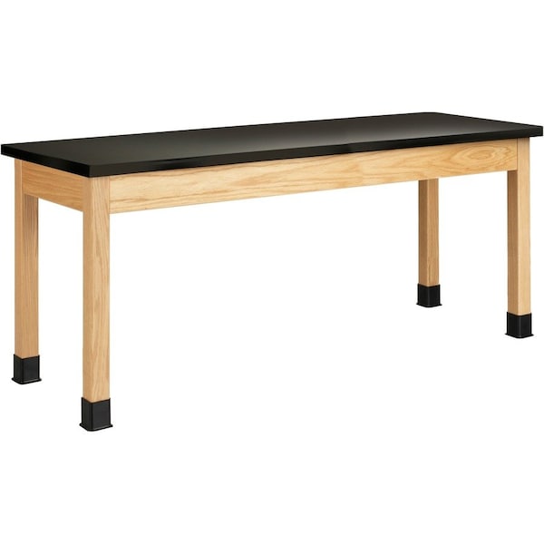 Diversified Spaces Plain Apron Table, Oak, Wood Frame, 72 in W, Black P730LBBK30N - main