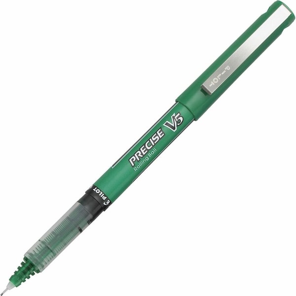 Pilot Precise V5 Rollerball Pen, Non-Refillable, Extra Fine, 0.5mm, Green Ink, Dozen 25104 - main