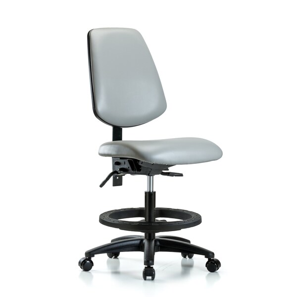Blue Ridge Ergonomics Medium Bench Chair No Arms, 22" to 29" Height, Vinyl, Dove BR-VMBCH-MB-RG-T1-A0-BF-RC-8567 - main